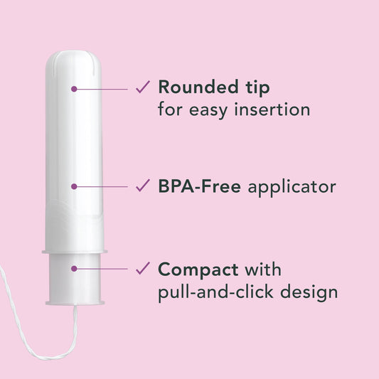 Rael Organic Cotton Tampons w/Compact Applicators - Regular